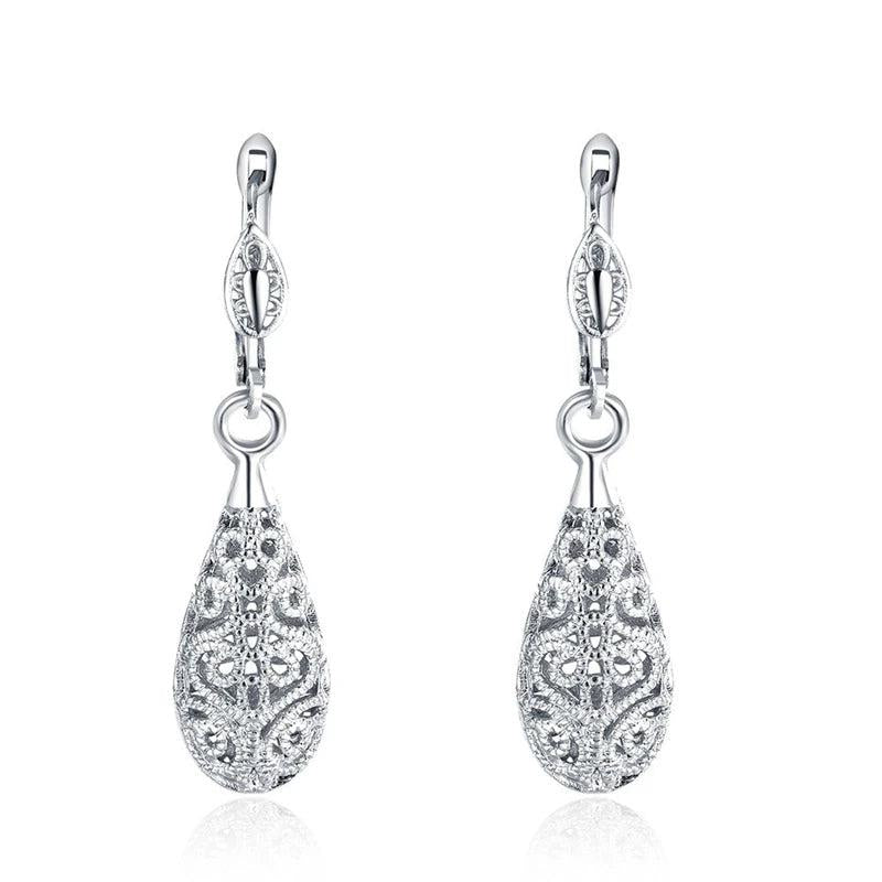 925 Silver/Rose Gold/18K Water Drop Earrings Wedding Party Gift