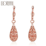 925 Silver/Rose Gold/18K Water Drop Earrings Wedding Party Gift