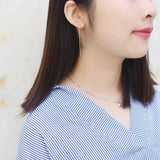 925 Silver Chain Long Drop Earrings 14K Female Celebrity Jewelry