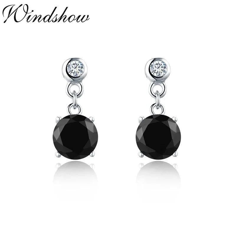 925 Silver CZ Stones Drop Earrings For Women Girls Kids Jewelry