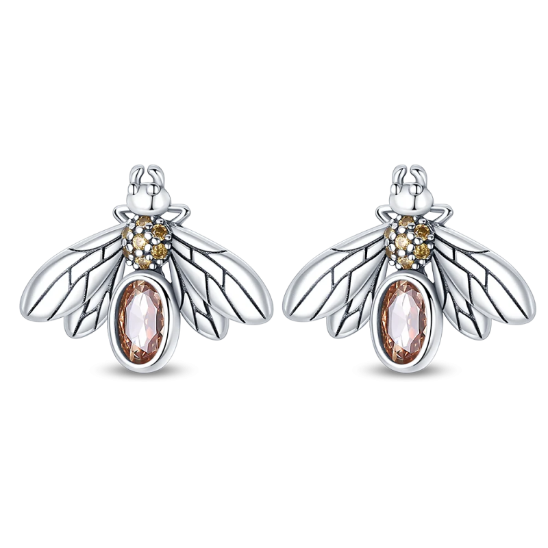 925 Silver Flower Insect Glow Bee Fish Earrings Women Luminous Jewelry