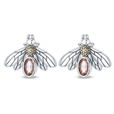 925 Silver Flower Insect Glow Bee Fish Earrings Women Luminous Jewelry