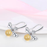 925 Silver Flower Insect Glow Bee Fish Earrings Women Luminous Jewelry