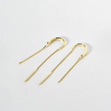 925 Silver Star Tassel Chain Drop Earring Thread Line Fine Jewelry