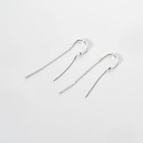 925 Silver Star Tassel Chain Drop Earring Thread Line Fine Jewelry