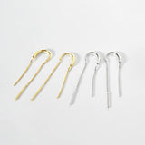 925 Silver Star Tassel Chain Drop Earring Thread Line Fine Jewelry
