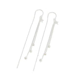 925 Silver Tassel Star Drop Earrings for Women