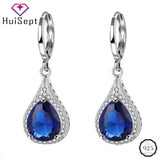 925 Silver Water Drop Gemstone Earrings for Wedding Party