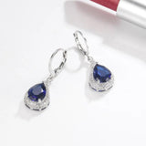 925 Silver Water Drop Gemstone Earrings for Wedding Party