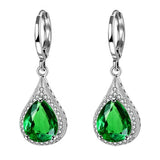 925 Silver Water Drop Gemstone Earrings for Wedding Party
