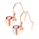 10K Rose Drop Earrings Natural Stone 14K Jewelry for Women Girls