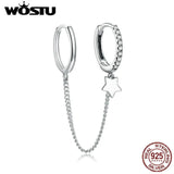 925 Silver Star Whisperer Drop Earrings Clear Cubic Zircon Wedding Jewelry