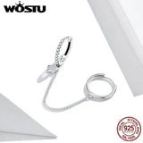 925 Silver Star Whisperer Drop Earrings Clear Cubic Zircon Wedding Jewelry