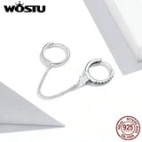 925 Silver Star Whisperer Drop Earrings Clear Cubic Zircon Wedding Jewelry