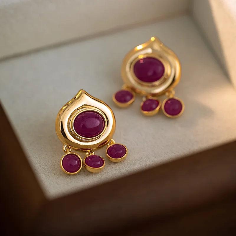 Vintage 925 Silver Needle Earrings for Women Party