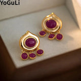 Vintage 925 Silver Needle Earrings for Women Party