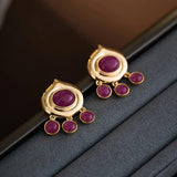Vintage 925 Silver Needle Earrings for Women Party