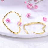 Heart Hoop Earrings CZ Zircon Silver Jewelry Gift