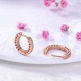 Heart Hoop Earrings CZ Zircon Silver Jewelry Gift