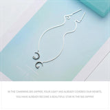 Moon Long Chain Dangle Earrings 925 Sterling Silver Jewelry