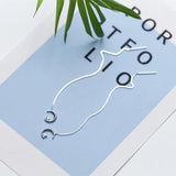 Moon Long Chain Dangle Earrings 925 Sterling Silver Jewelry