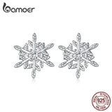 925 Silver Snowflakes Earrings for Women Fine Jewelry BSE424