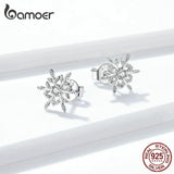 925 Silver Snowflakes Earrings for Women Fine Jewelry BSE424