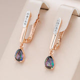 Colorful Natural Zircon Drop Earrings 585 Rose Silver Mix Wedding Party Daily
