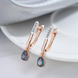 Colorful Natural Zircon Drop Earrings 585 Rose Silver Mix Wedding Party Daily