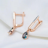 Colorful Natural Zircon Drop Earrings 585 Rose Silver Mix Wedding Party Daily