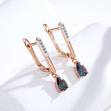 Colorful Natural Zircon Drop Earrings 585 Rose Silver Mix Wedding Party Daily
