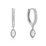 925 Silver Horse Eye Zircon Drop Earrings Women Circle Wedding Jewelry