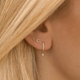 925 Silver Horse Eye Zircon Drop Earrings Women Circle Wedding Jewelry