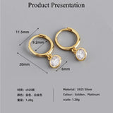 925 Sterling Silver Multicolor Zircon Drop Earrings for Women