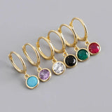 925 Sterling Silver Multicolor Zircon Drop Earrings for Women