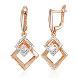 Kinel 585 Rose Silver Mix Drop Earrings Natural Zircon Fine Jewelry