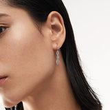 925 Silver Crystal Spiral Hook Earrings Birthstone Women's Earrings