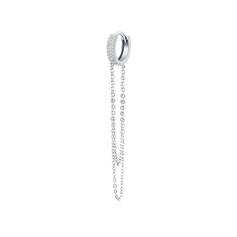 Rainbow CZ Drop Earrings 925 Silver Wedding Jewelry