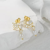 925 Silver Star Moon Earrings Women Girl Ramadan Islamic Jewelry