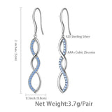 925 Silver Crystal Spiral Hook Earrings Birthstone Stone Women's Earrings