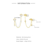 S925 Sterling Tassel Zircon Drop Earrings Women Fine Jewelry
