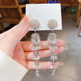 Zircon Wind Chimes Tassel Earrings Hip-hop Rock Metal Earrings