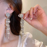 Zircon Wind Chimes Tassel Earrings Hip-hop Rock Metal Earrings