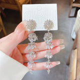 Zircon Wind Chimes Tassel Earrings Hip-hop Rock Metal Earrings