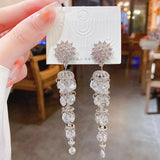 Zircon Wind Chimes Tassel Earrings Hip-hop Rock Metal Earrings