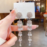 Zircon Wind Chimes Tassel Earrings Hip-hop Rock Metal Earrings