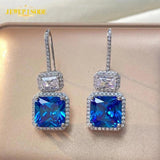 925 Silver 10MM Aquamarine Sapphire Citrine Dangle Earrings