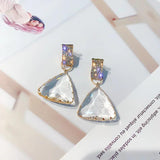 925 Silver Needle Crystal Earrings For Women Party Jewelry
