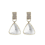 925 Silver Needle Crystal Earrings For Women Party Jewelry