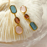 925 Silver Needle Resin Earrings Vintage Brass Ear Accessories